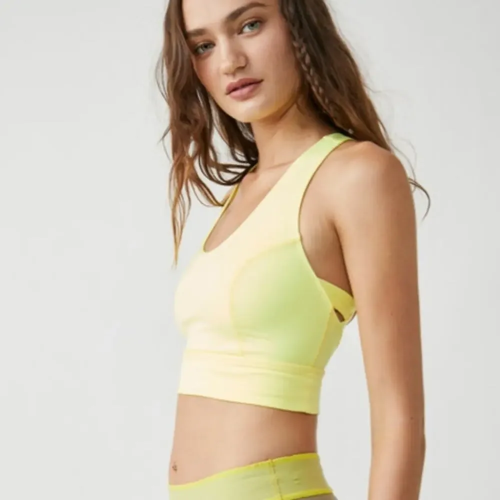 FP Movement Ashford Light Synergy Crop Top Lemon Verbena Yellow XS NEW - Picture 3 of 9